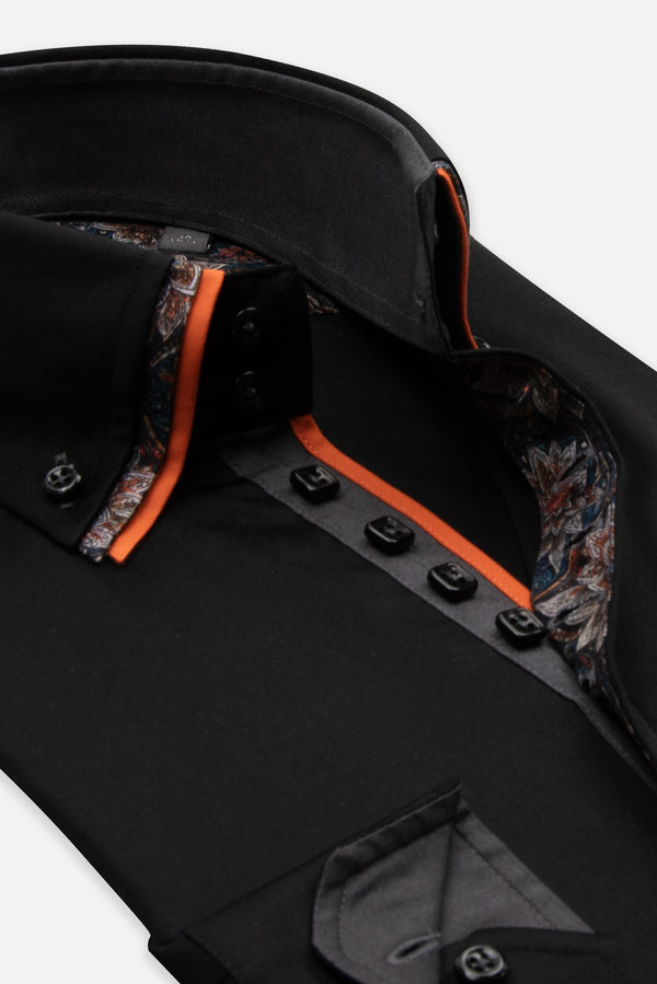 Vesuvio Iconic Satin Man Shirt Black