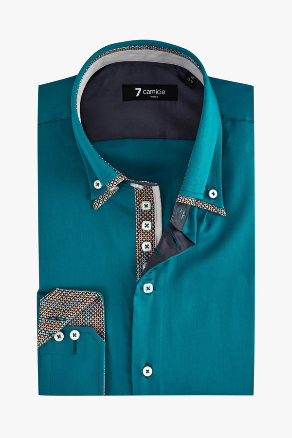 Camisa Hombre Marco Polo Iconic Satin Verde