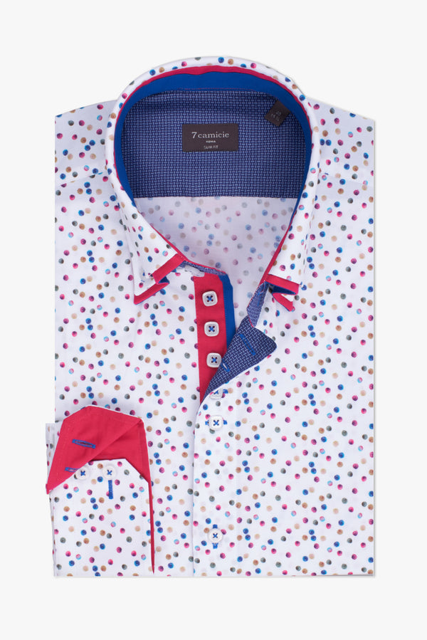 Camicia Uomo Marco Polo Iconic Popelin Bianco Rosa