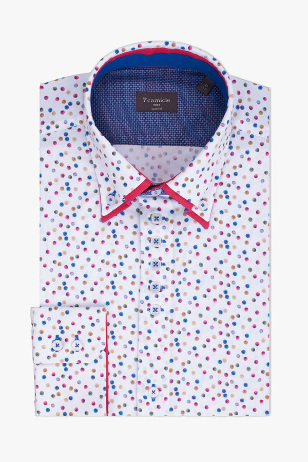 Marco Polo Iconic Herren Hemd Popelin Weiss Rosa