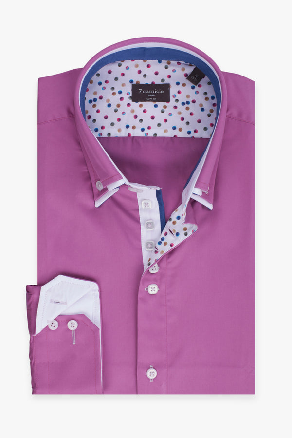 Marco Polo Iconic Herren Hemd Satin Lila