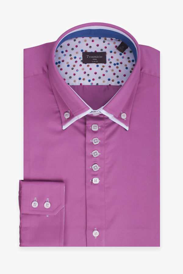 Marco Polo Iconic Herren Hemd Satin Lila