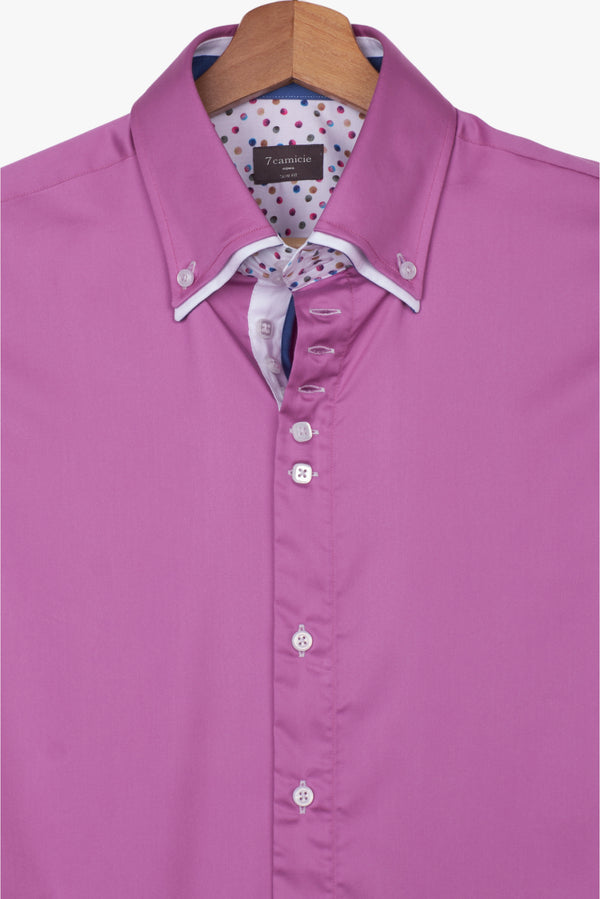 Marco Polo Iconic Herren Hemd Satin Lila