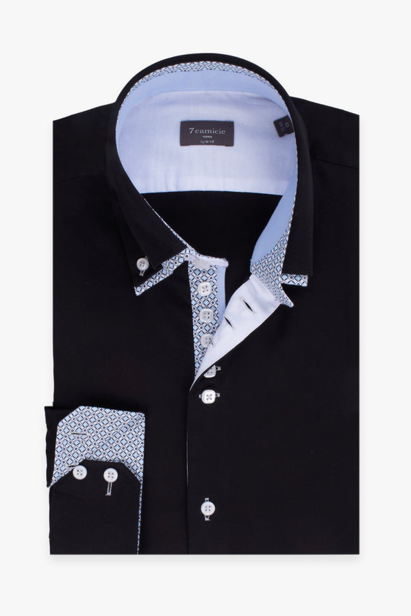 Marco Polo Iconic Herren Hemd Satin Schwarz