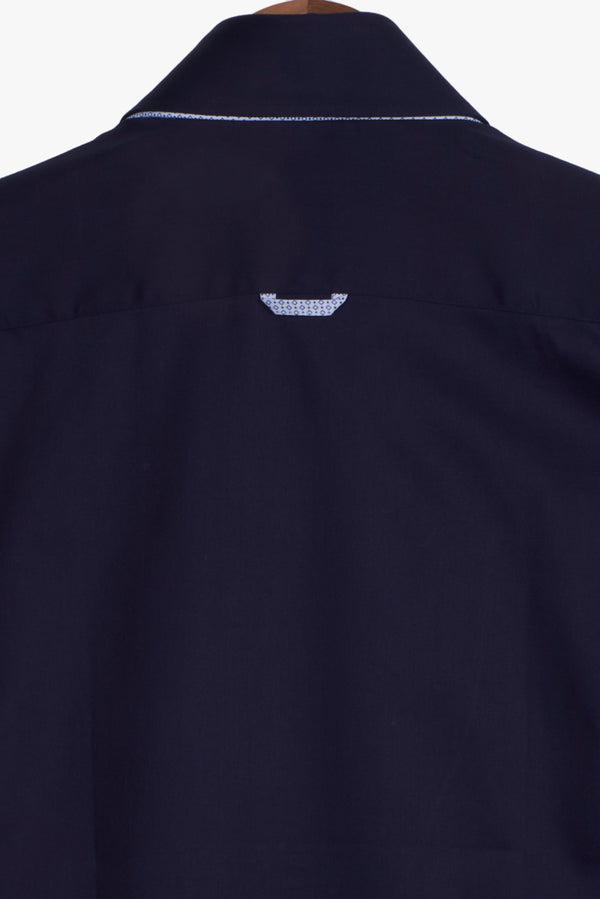 Camicia Uomo Marco Polo Iconic Satin Blu