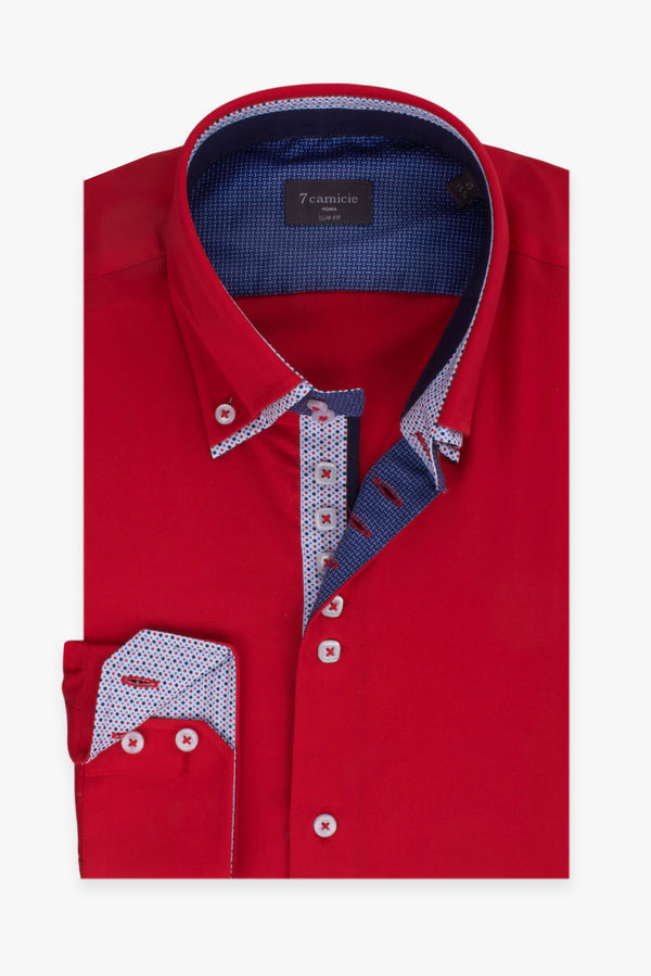 Marco Polo Iconic Herren Hemd Satin Rot