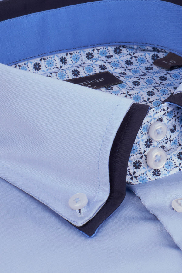 Marco Polo Iconic Satin Man Shirt Light Blue
