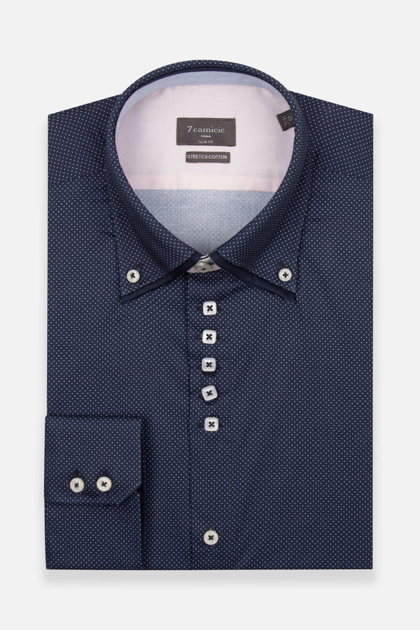 Marco Polo Iconic Jaquard Man Shirt Blue Light Blue