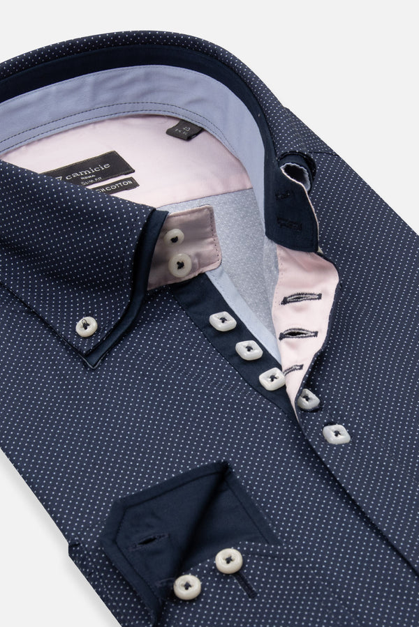Marco Polo Iconic Jaquard Man Shirt Blue Light Blue