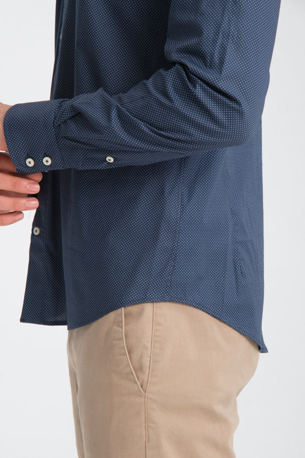 Marco Polo Iconic Jaquard Man Shirt Blue Light Blue