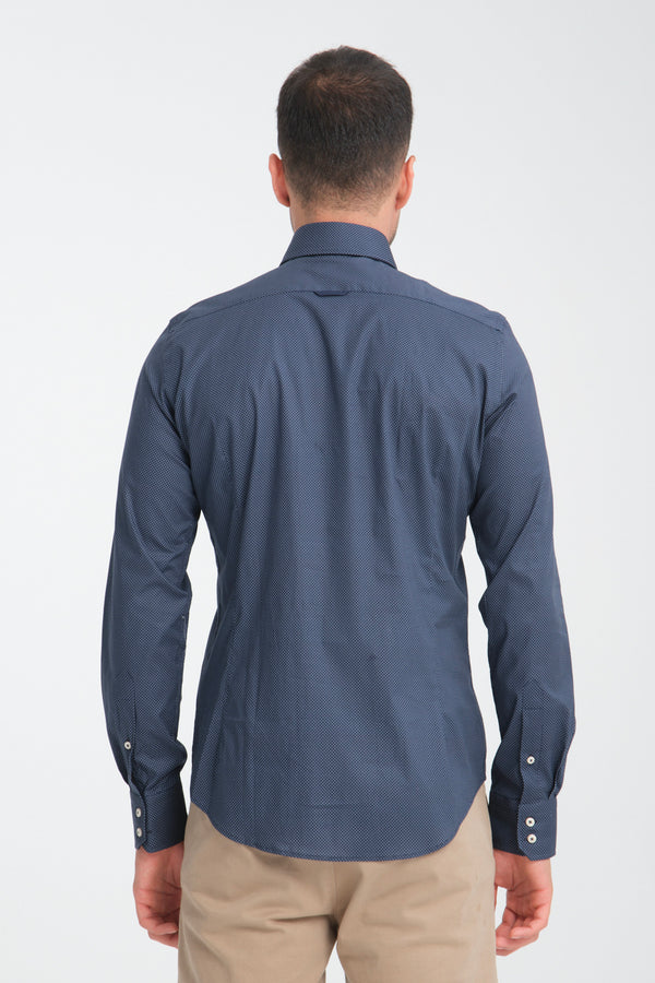 Marco Polo Iconic Jaquard Man Shirt Blue Light Blue