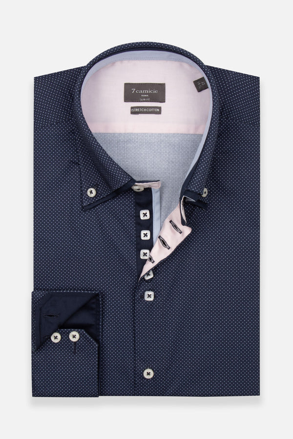 Marco Polo Iconic Jaquard Man Shirt Blue Light Blue