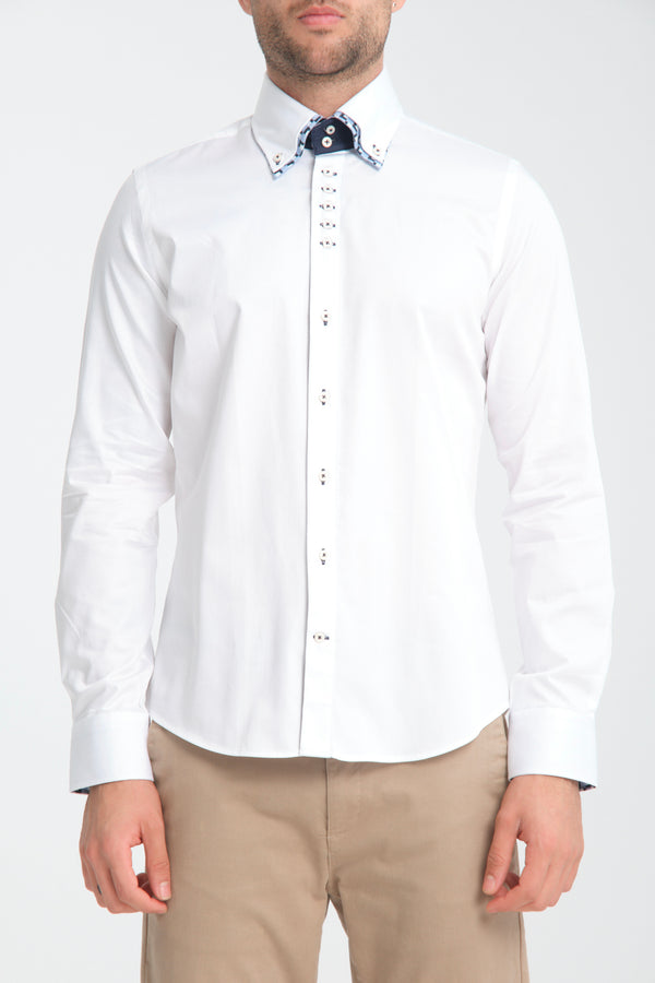 Marco Polo Iconic Satin Man Shirt White