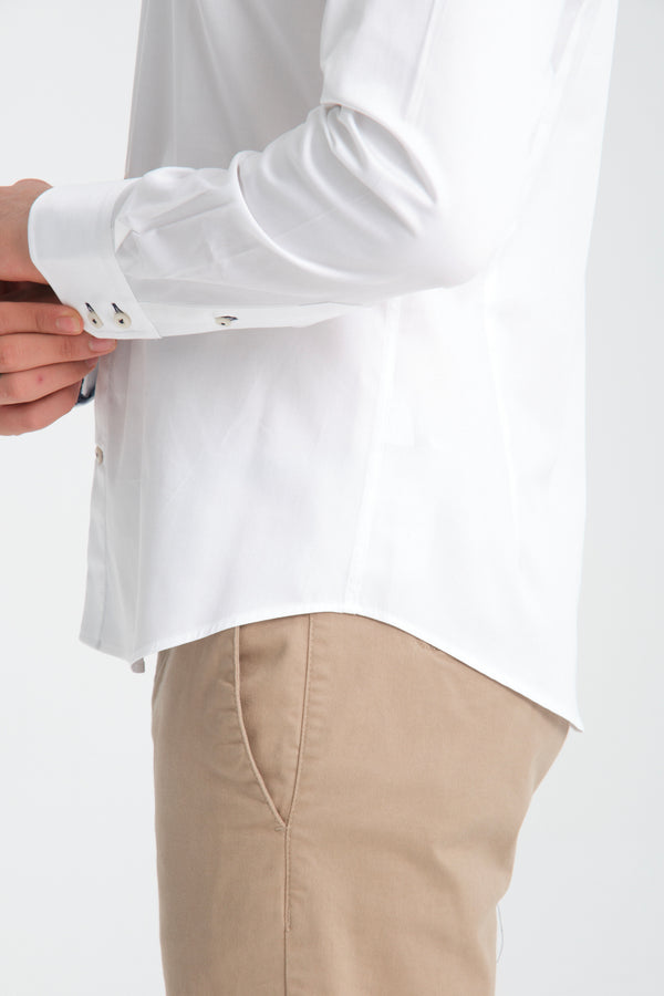 Marco Polo Iconic Satin Man Shirt White