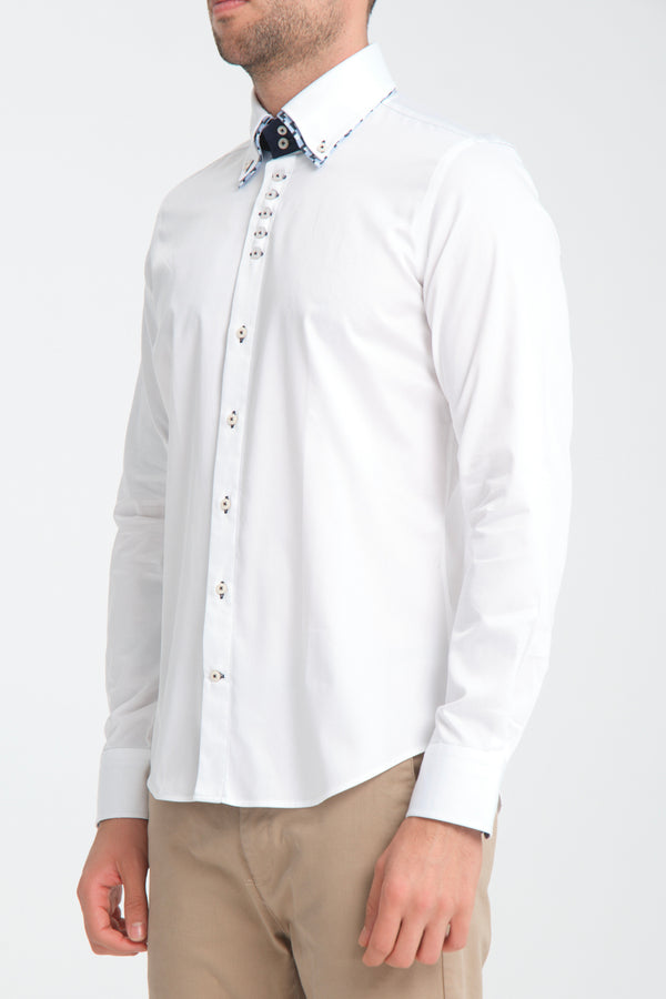 Marco Polo Iconic Satin Man Shirt White
