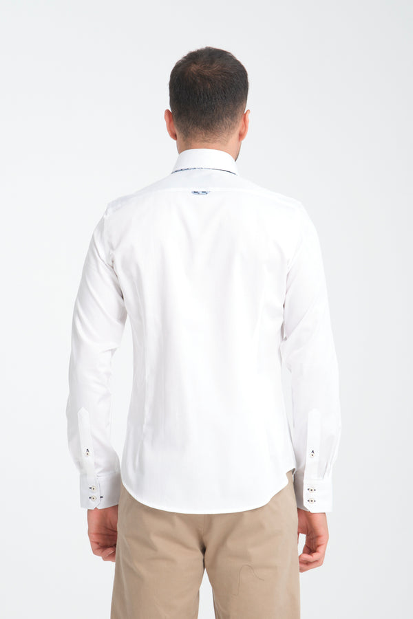 Marco Polo Iconic Satin Man Shirt White