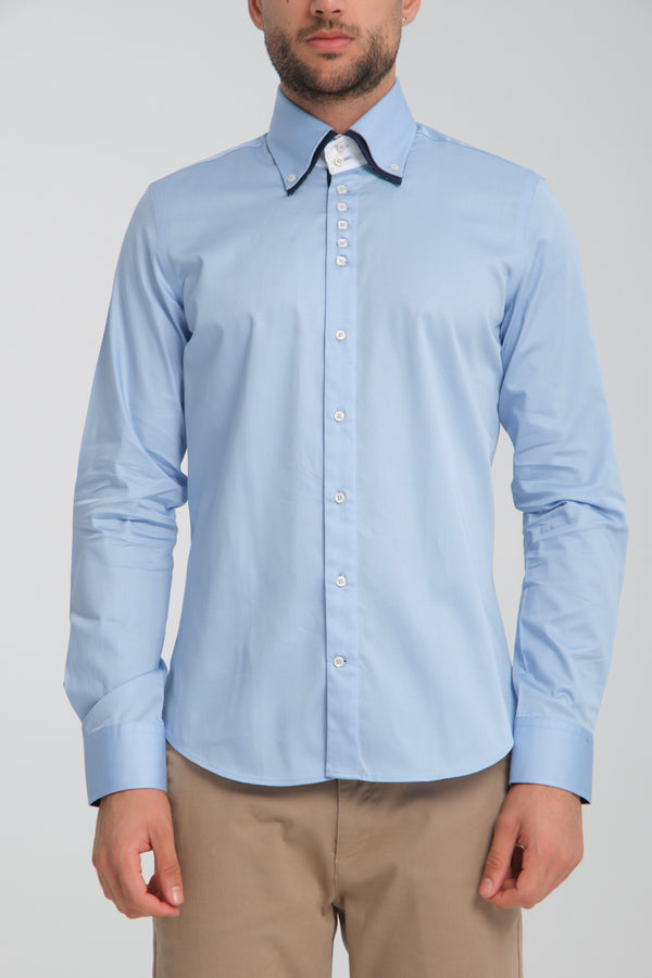 Marco Polo Iconic Satin Man Shirt Light Blue