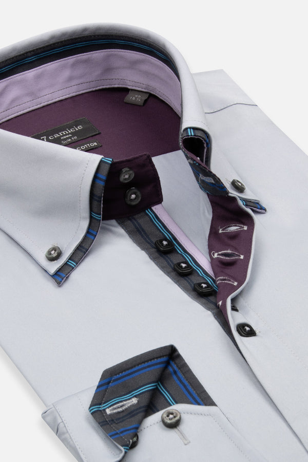 Marco Polo Iconic Satin Man Shirt Grey