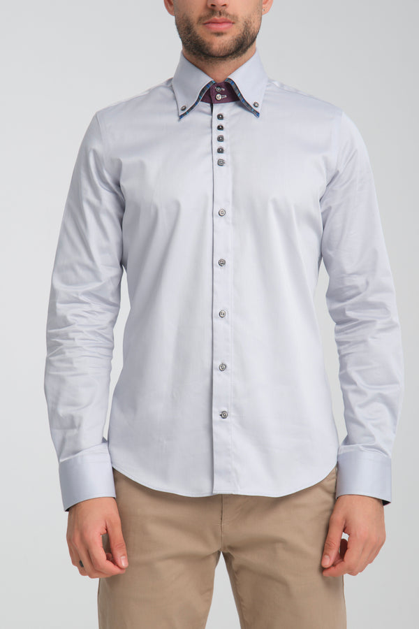 Marco Polo Iconic Satin Man Shirt Grey