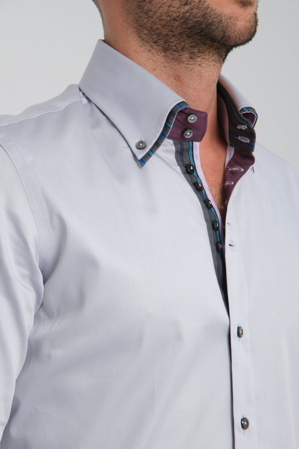 Marco Polo Iconic Satin Man Shirt Grey