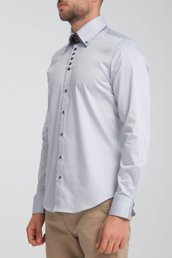 Marco Polo Iconic Satin Man Shirt Grey
