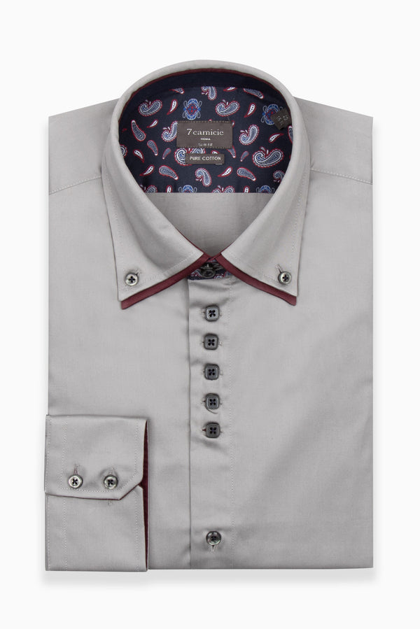 Marco Polo Iconic Satin Man Shirt Grey