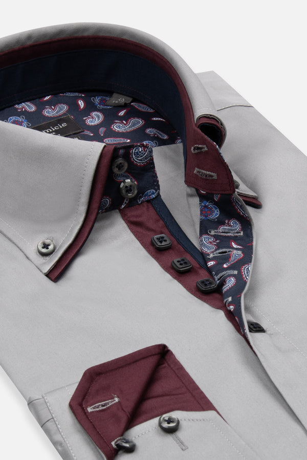 Marco Polo Iconic Satin Man Shirt Grey