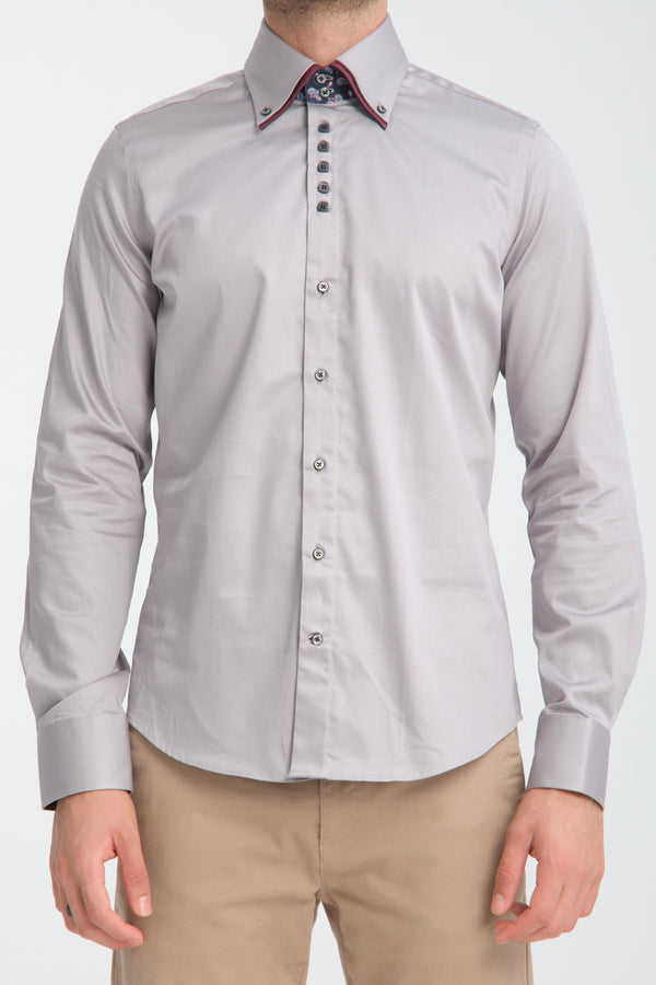 Marco Polo Iconic Satin Man Shirt Grey