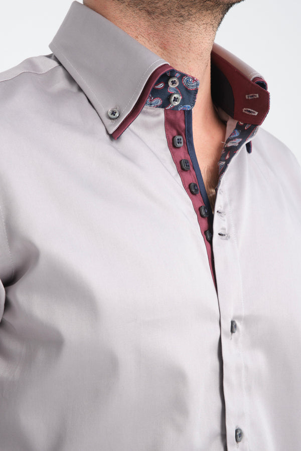 Marco Polo Iconic Satin Man Shirt Grey