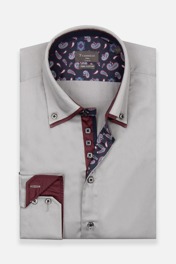Marco Polo Iconic Satin Man Shirt Grey