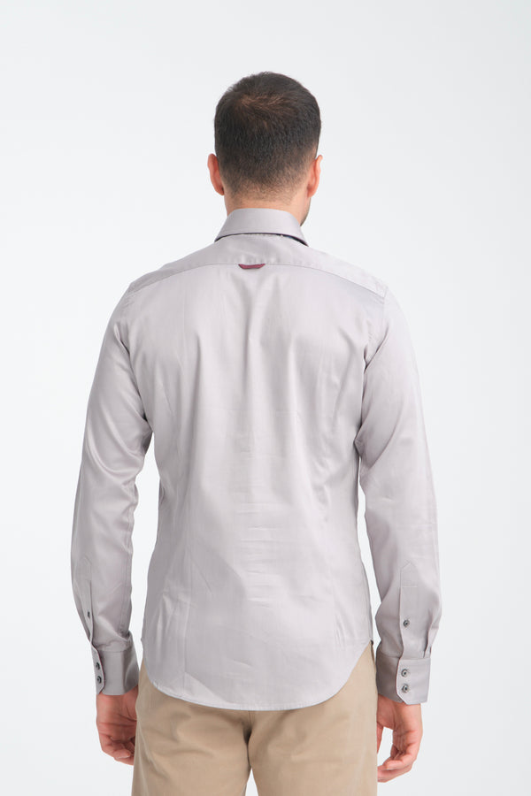 Marco Polo Iconic Satin Man Shirt Grey