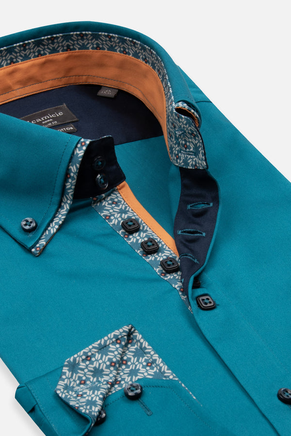 Marco Polo Iconic Satin Man Shirt Green