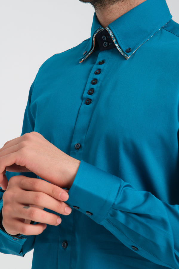Marco Polo Iconic Satin Man Shirt Green