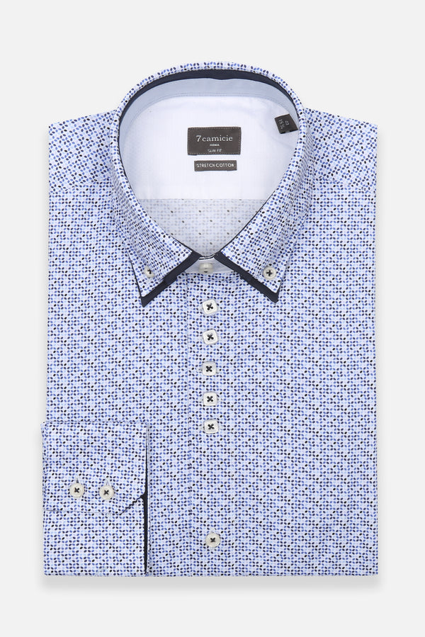 Marco Polo Iconic Poplin Stretch Man Shirt White Light Blue