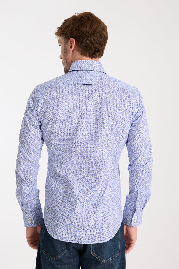 Marco Polo Iconic Poplin Stretch Man Shirt White Light Blue
