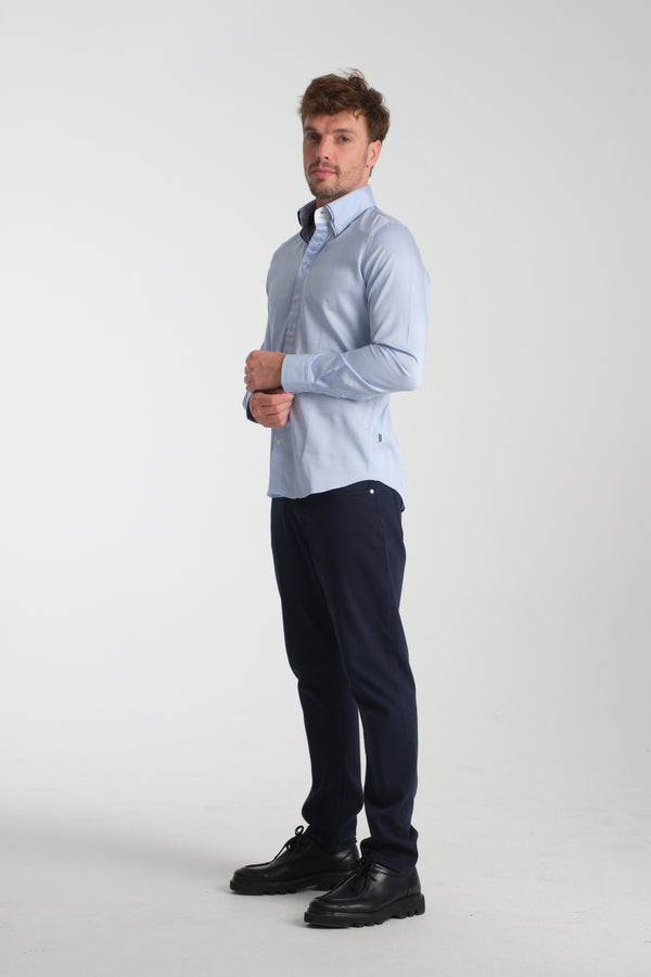 Marco Polo Iconic Satin Man Shirt Light Blue