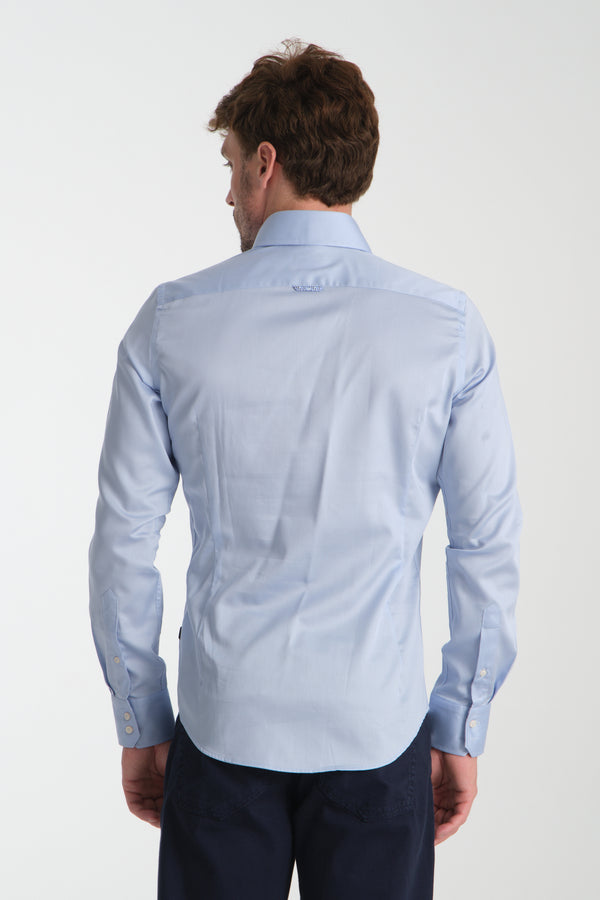 Marco Polo Iconic Satin Man Shirt Light Blue