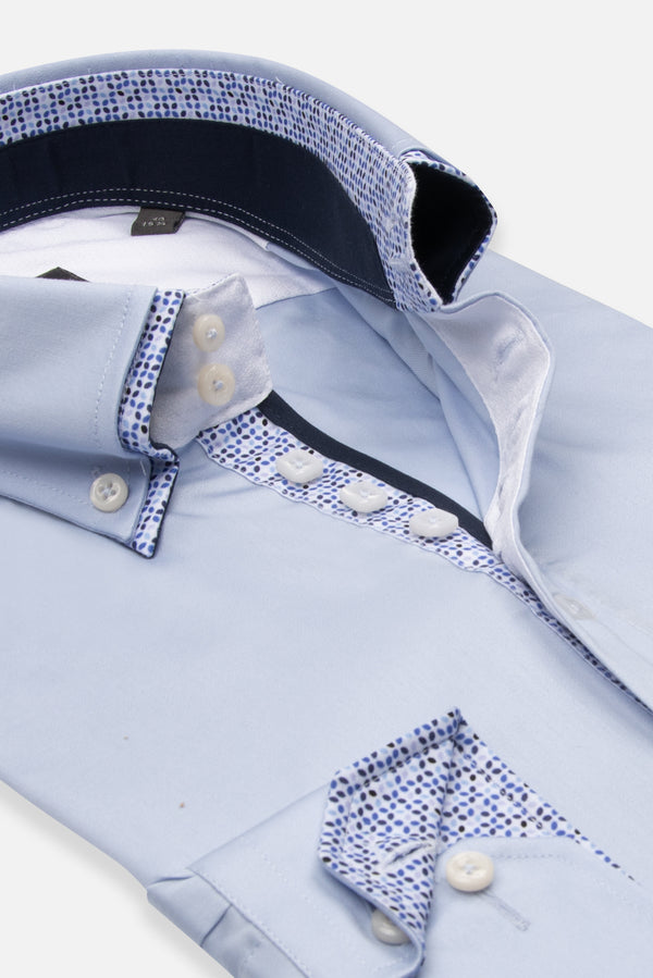 Marco Polo Iconic Satin Man Shirt Light Blue