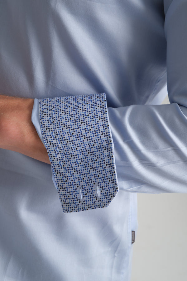 Marco Polo Iconic Satin Man Shirt Light Blue