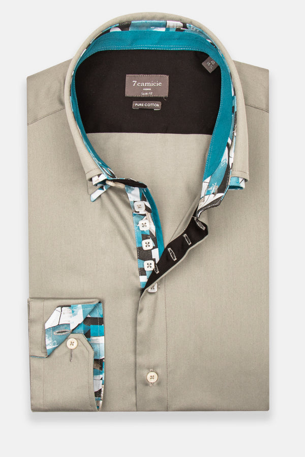 Marco Polo Iconic Herren Hemd Satin Hellgrau