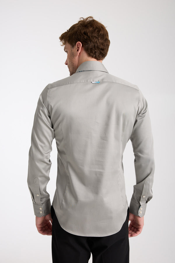 Marco Polo Iconic Herren Hemd Satin Hellgrau