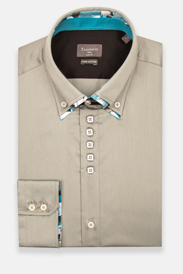 Marco Polo Iconic Herren Hemd Satin Hellgrau