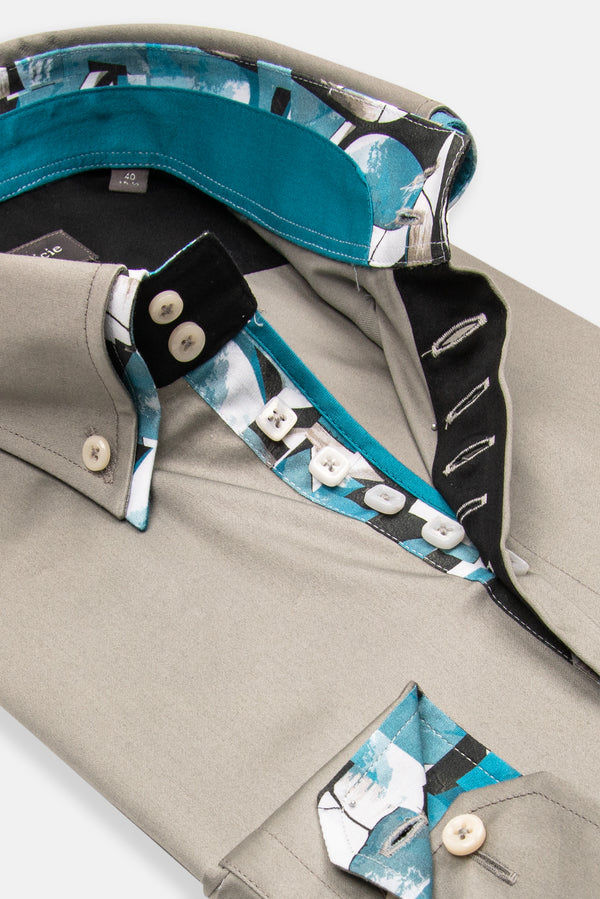 Marco Polo Iconic Herren Hemd Satin Hellgrau