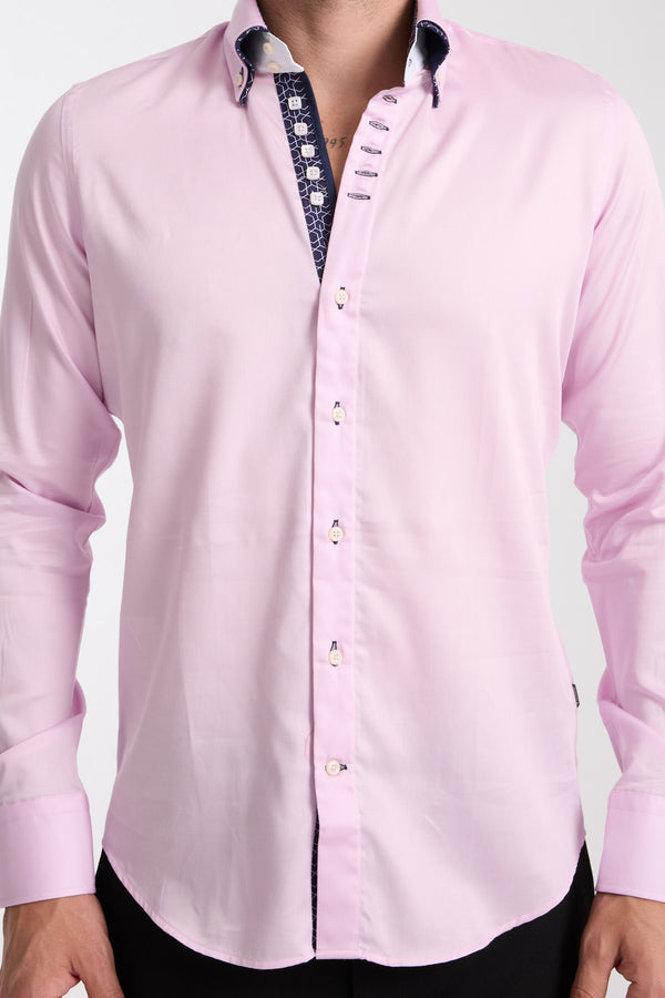 Chemise Homme Marco Polo Iconic Satin Rose