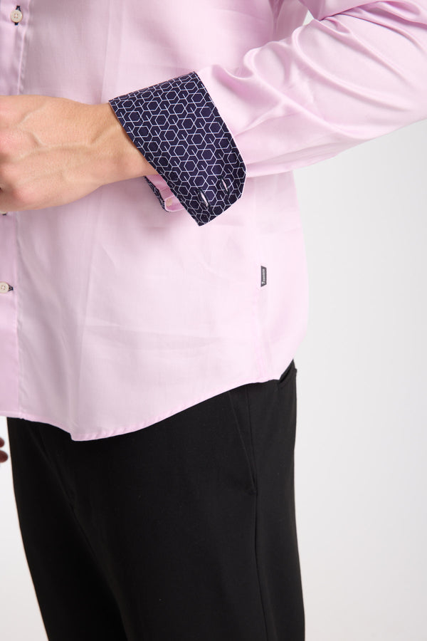 Chemise Homme Marco Polo Iconic Satin Rose