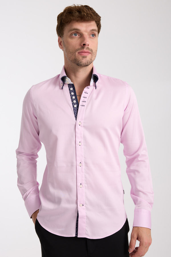 Chemise Homme Marco Polo Iconic Satin Rose