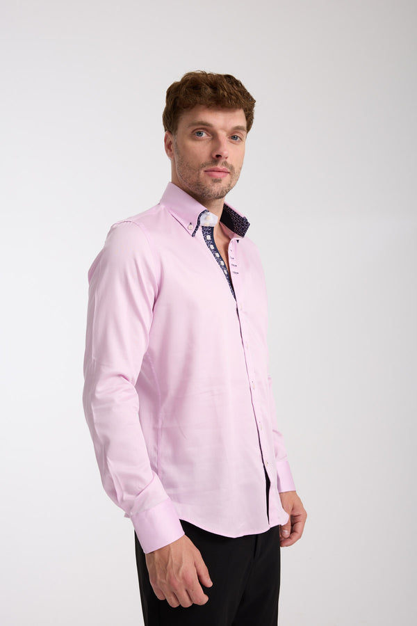 Chemise Homme Marco Polo Iconic Satin Rose