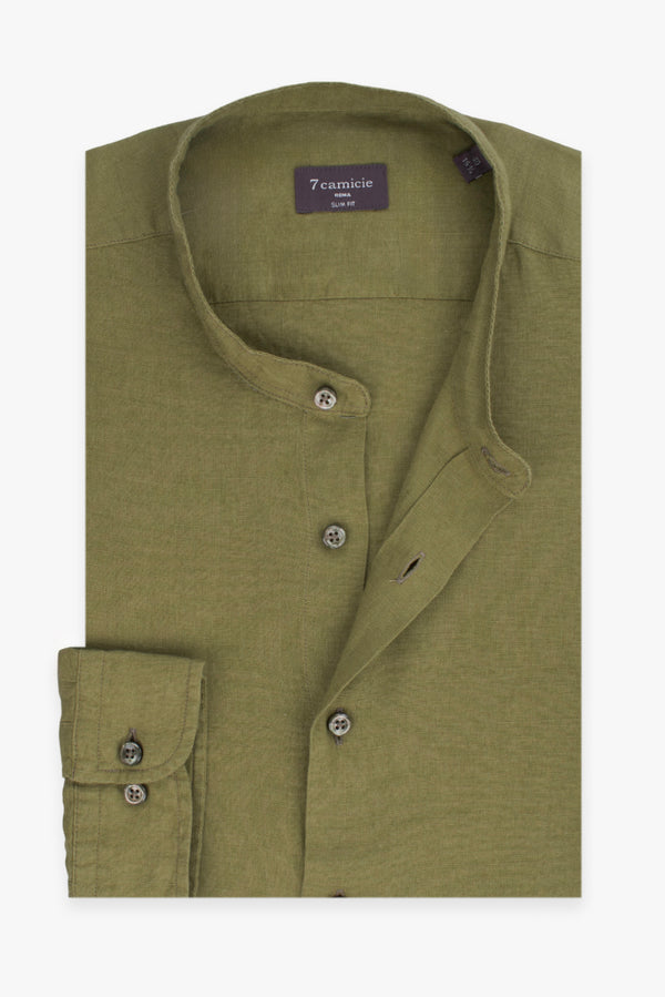 Camicia Uomo Caravaggio Essential Lino Verde