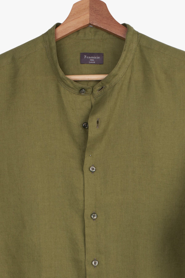 Camicia Uomo Caravaggio Essential Lino Verde