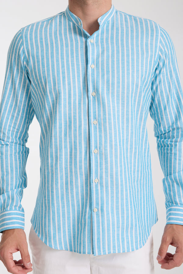 Chemise Homme Caravaggio Essential Lin Bleu clair Blanc